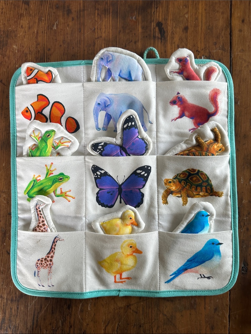 Quiet Matching Pocket Activity Mat – Teal Trim